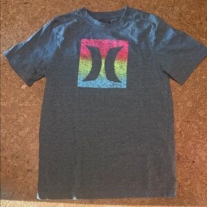 Hurley Multicolor Logo Gray Tee